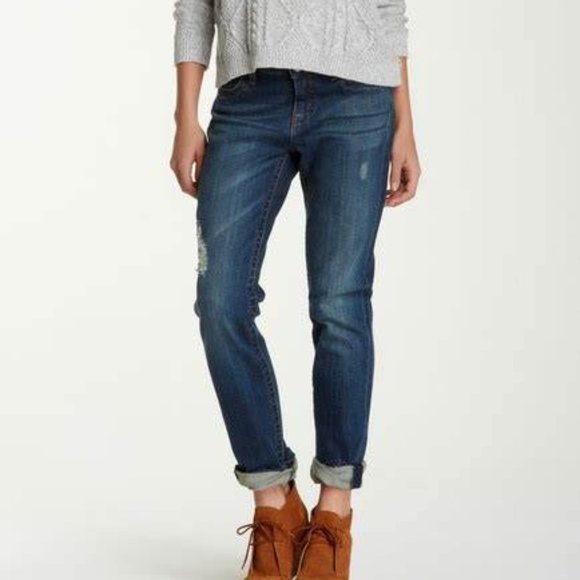 Kut from the Kloth SAMMIE Straight Leg Blue Jeans Distressed Straight Leg - Picture 1 of 16